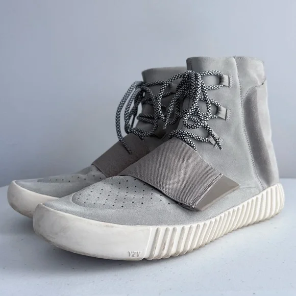 Adidas Yeezy 750 Boost High Top Sneakers 12 Gray Brown Kanye West Suede Boots - Picture 9 of 16